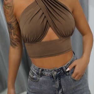 Brown Halter Top